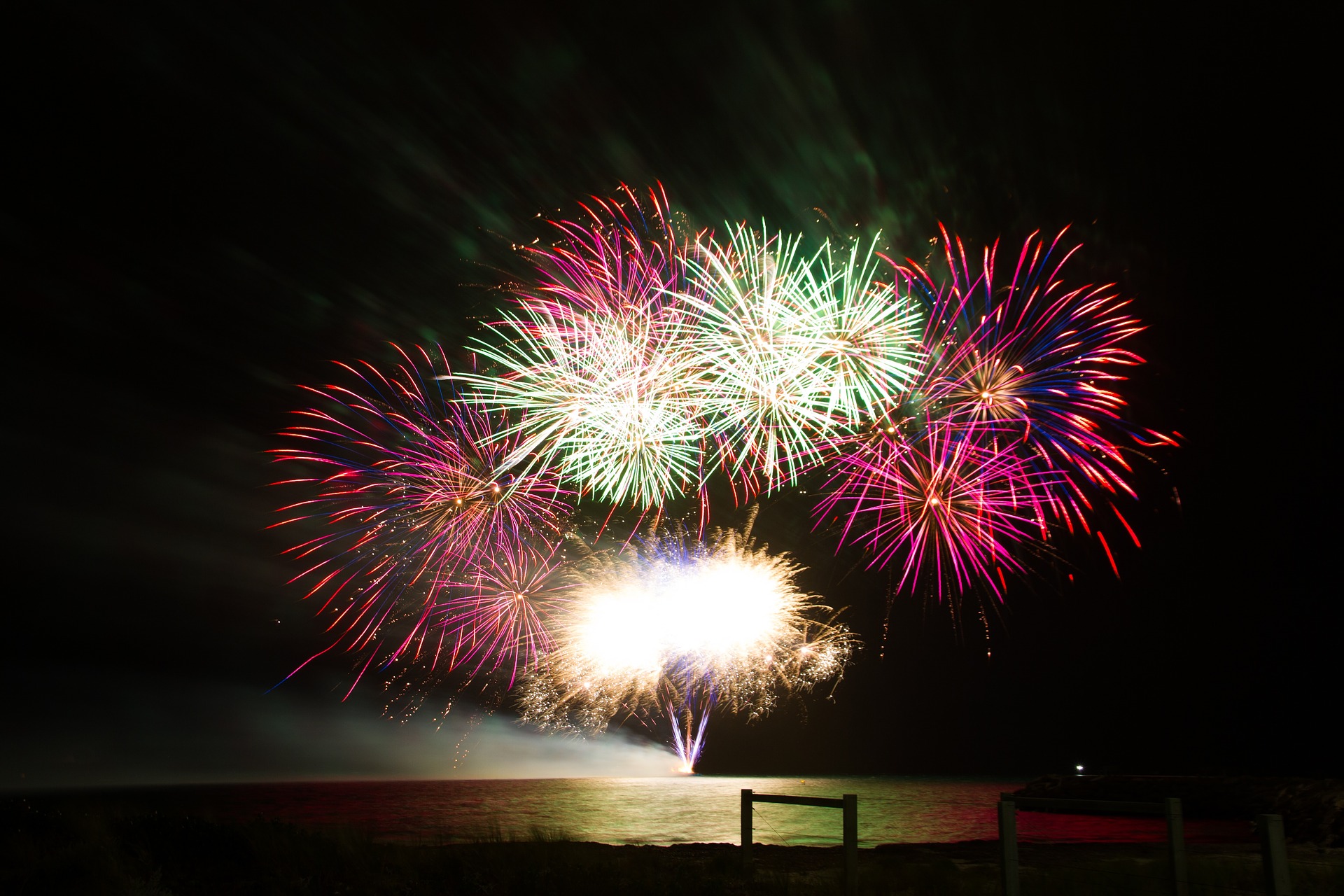 Larnaca Beach Fireworks