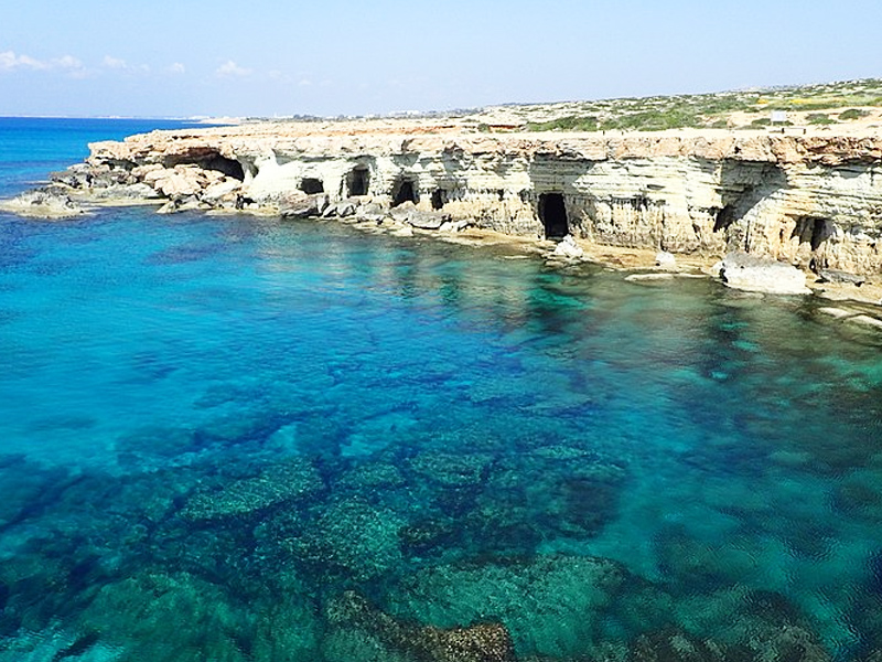 Sea caves on Cape Greco