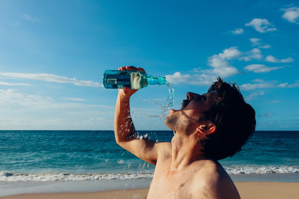 Man drinking water